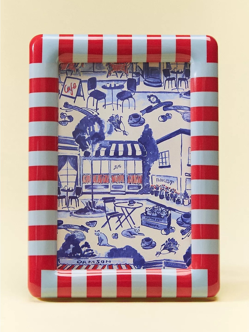 ANTHRO X  DAMSON MADDER NWT stripe picture frame -red/blue -4x6